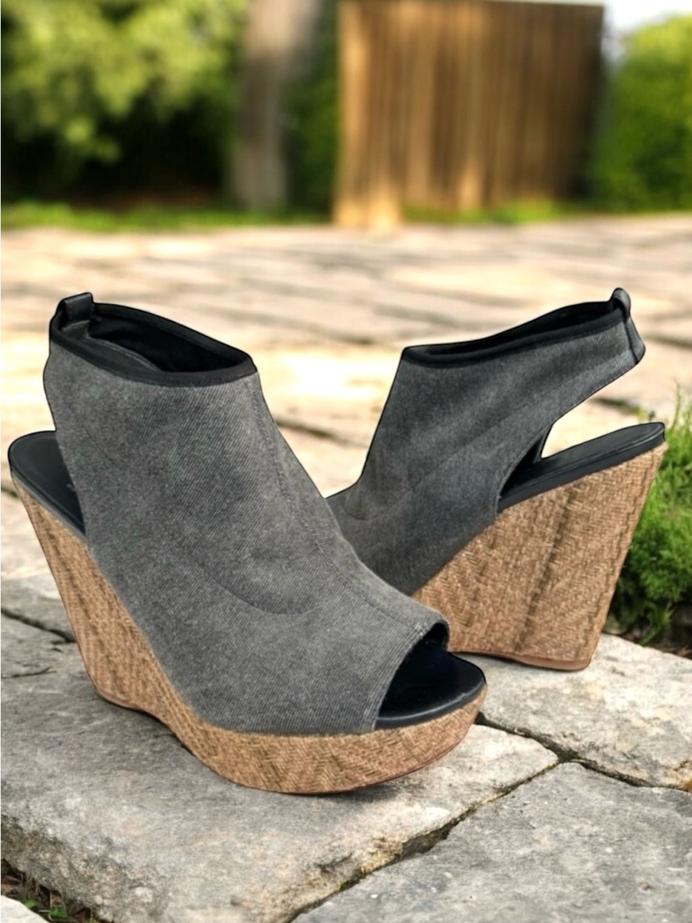 Stuart Weitzman Denim Sandals Wedges
